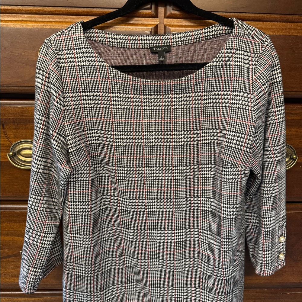 Talbots Houndstooth Top – Size Large
